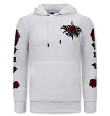 Local Fanatic Hoodie for Mens Love & Roses - 11-6526W - White