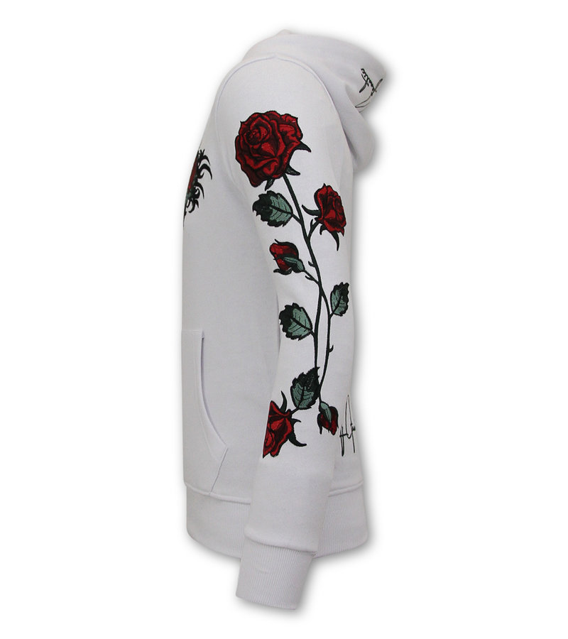 Local Fanatic Hoodie for Mens Love & Roses - 11-6526W - White