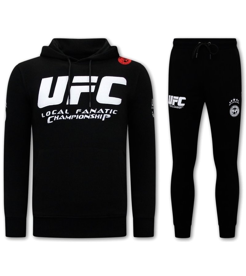 Local Fanatic Tracksuit Set With Hoodie UFC Championship - 11-6525Z - Black