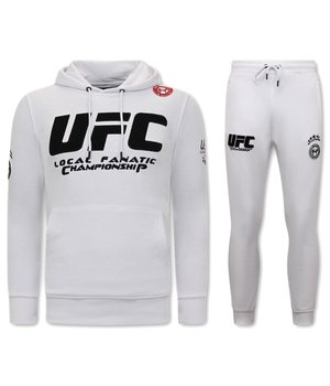 Local Fanatic Tracksuit Set With Hoodie UFC Championship - 11-6525W - White