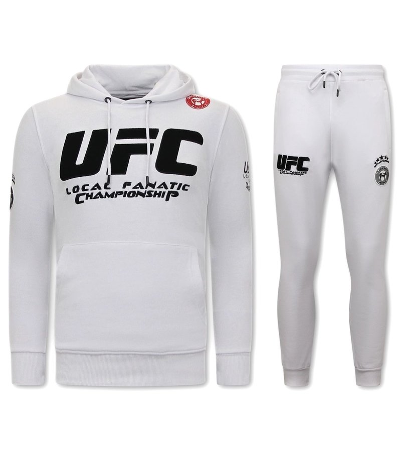 Local Fanatic Tracksuit Set With Hoodie UFC Championship - 11-6525W - White