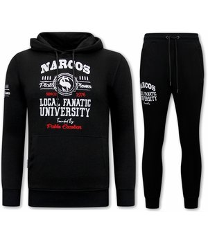 Local Fanatic Tracksuit Set With Hoodie Narcos University - 11-6464Z - Black