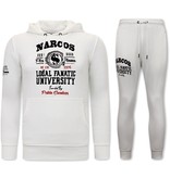 Local Fanatic Tracksuit Set With Hoodie Narcos University - 11-6464W - White