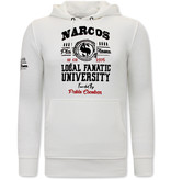 Local Fanatic Tracksuit Set With Hoodie Narcos University - 11-6464W - White