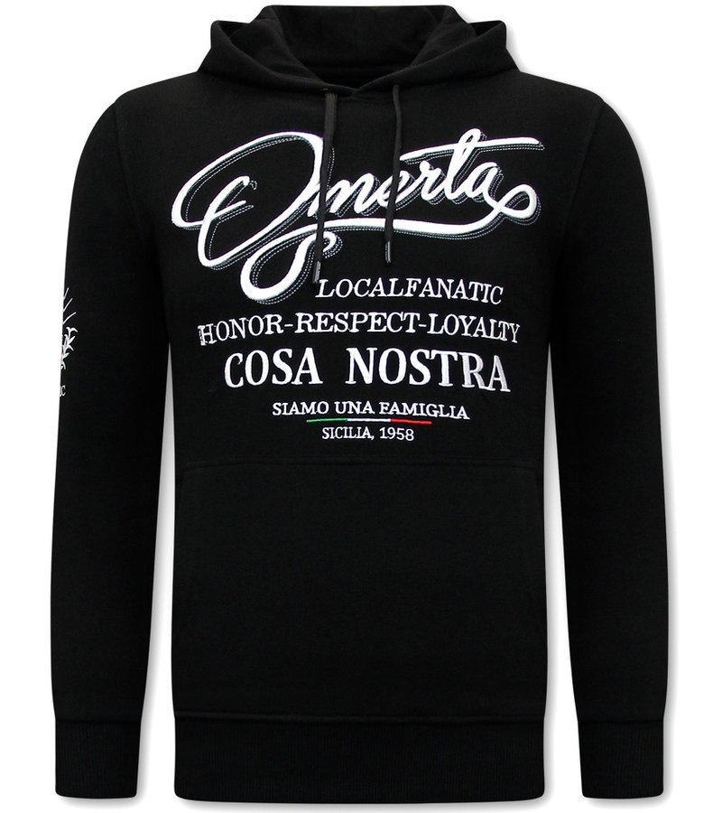 Local Fanatic Tracksuit Set With Hoodie Omerta Cosa Nostra - 11-6517Z - Black