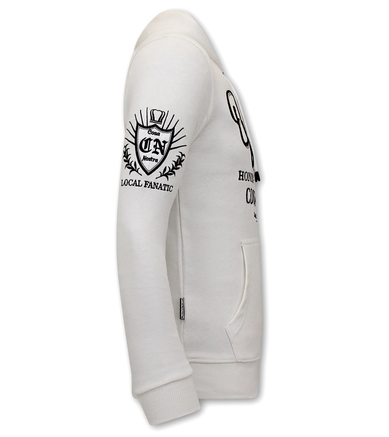 Local Fanatic Tracksuit Set With Hoodie Omerta Cosa Nostra - 11-6517W - White