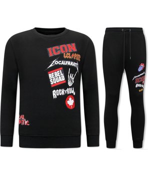 Local Fanatic Mens Tracksuit Set ICON Rocks -11-6508Z - Black