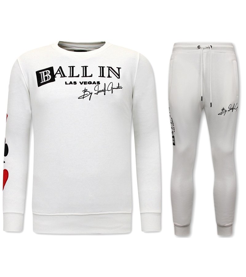 Local Fanatic Mens Tracksuit Set Ballin Las Vegas - 11-6507W - White