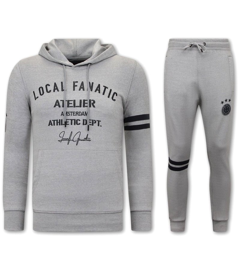 Local Fanatic  Tracksuit Set For Mens Athletic Dept -11-6514GA - Grey / Anthra