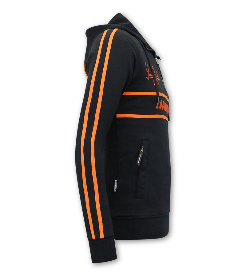 Local Fanatic Half Zip Tracksuit Set For Mens - 11 - 6515BO - Blue / Orange