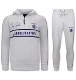 Local Fanatic Half Zip Tracksuit Set For Mens - 6515WB - White / Blue