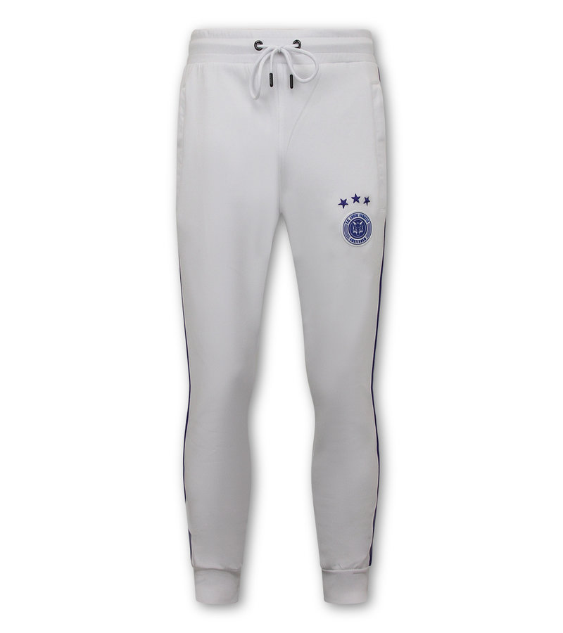 Local Fanatic Half Zip Tracksuit Set For Mens - 6515WB - White / Blue