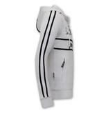 Local Fanatic Half Zip Tracksuit Set For Mens - 6515WZ - White / Black