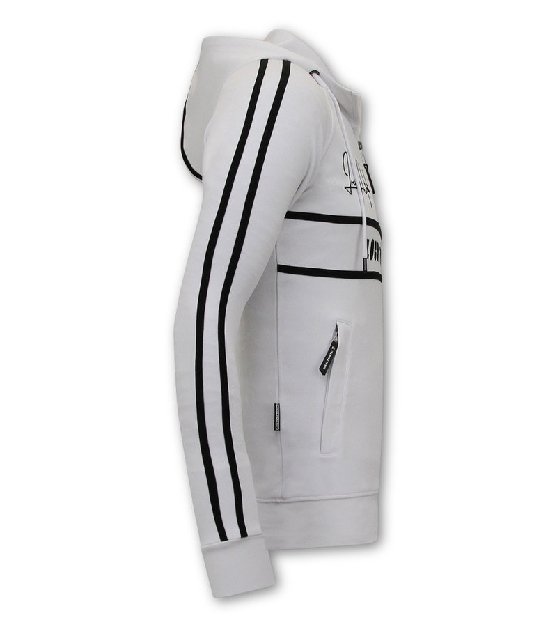 Local Fanatic Half Zip Tracksuit Set For Mens - 6515WZ - White / Black