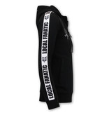 Local Fanatic Mens Tracksuit Set Side Ribbon - 6513ZW - Black / White