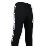 Local Fanatic Mens Tracksuit Set Side Ribbon - 6513ZW - Black / White