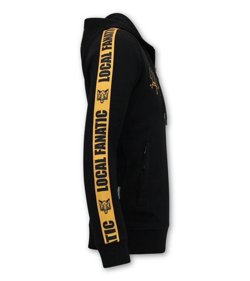 Local Fanatic Mens Tracksuit Set Side Ribbon - 6513ZG - Black / Yellow