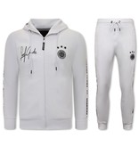 Local Fanatic Mens Tracksuit Set Side Ribbon - 6513WZ - White / Black