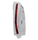 Local Fanatic Mens Tracksuit Set Side Ribbon - 6513WR - White / Red