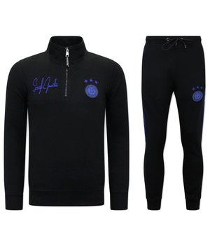 Local Fanatic High Neck Tracksuit Set Men - 11-6516ZB - Black / Blau