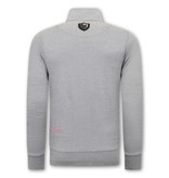 Local Fanatic High Neck Tracksuit Set Men - 11-6516GR - Grey / Pink