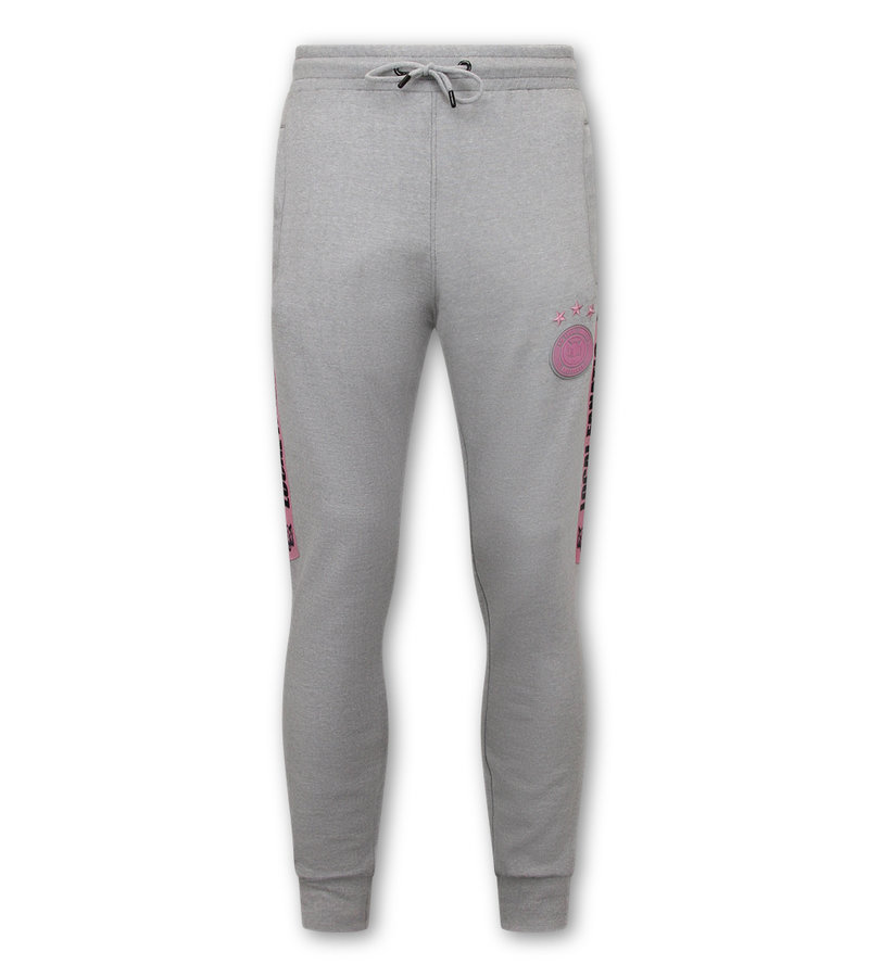 Local Fanatic High Neck Tracksuit Set Men - 11-6516GR - Grey / Pink