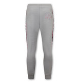 Local Fanatic High Neck Tracksuit Set Men - 11-6516GR - Grey / Pink