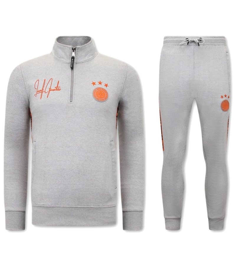 Local Fanatic High Neck Tracksuit Set Men - 11-6516GO - Grey / orange