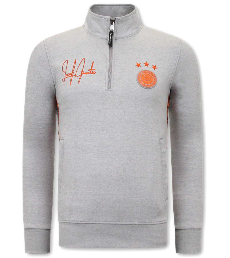 Local Fanatic High Neck Tracksuit Set Men - 11-6516GO - Grey / orange