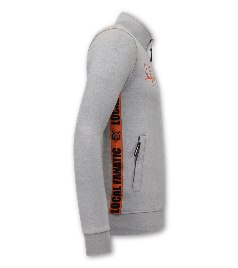 Local Fanatic High Neck Tracksuit Set Men - 11-6516GO - Grey / orange