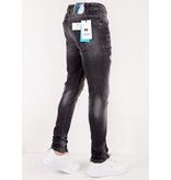 True Rise Stonewashed  jeans Stretch Slim Fit - DC-007 - Black