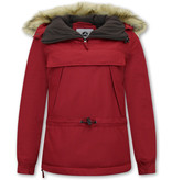 Matogla Anorak Ladies Fur Jacket - 8691 - Red