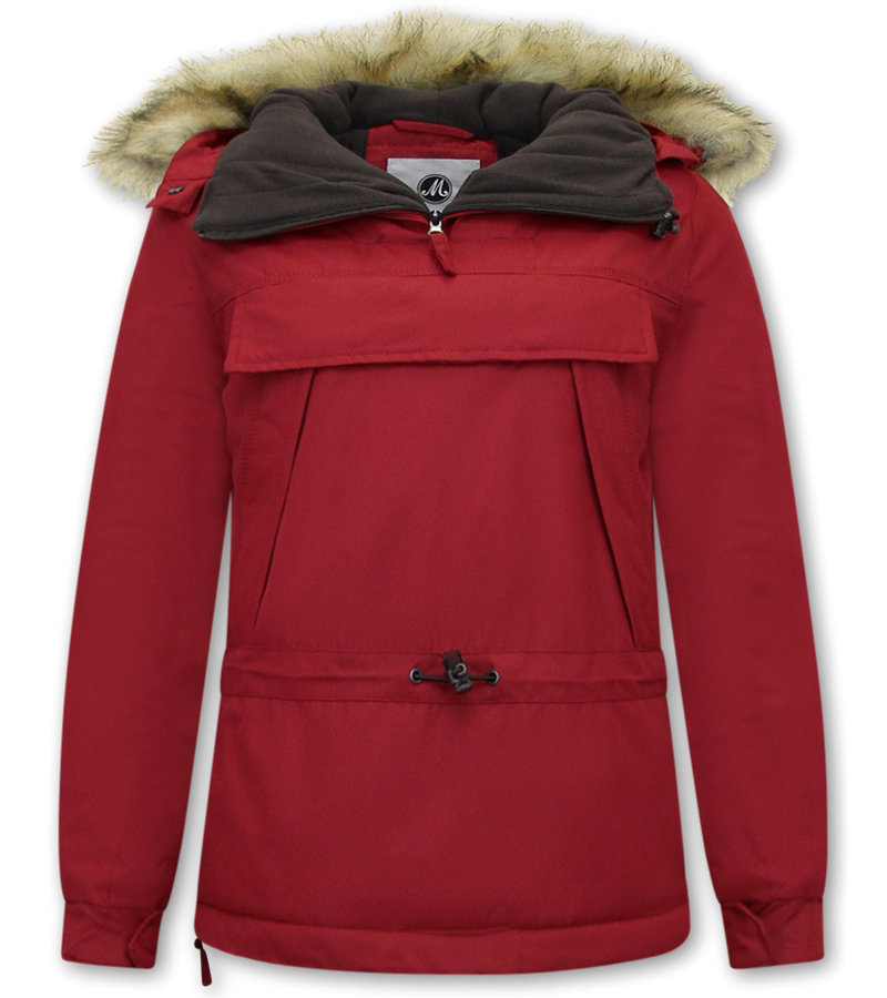 Matogla Anorak Ladies Fur Jacket - 8691 - Red