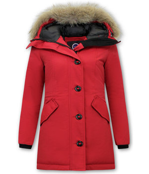 Matogla Women's Parka Winter Coats with Fur - 7602 - Red