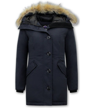 Matogla Women's Parka Winter Coats with Fur - 7602 - Blue