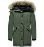 Matogla Women's Parka Winter Coats with Fur - 7602 - Green