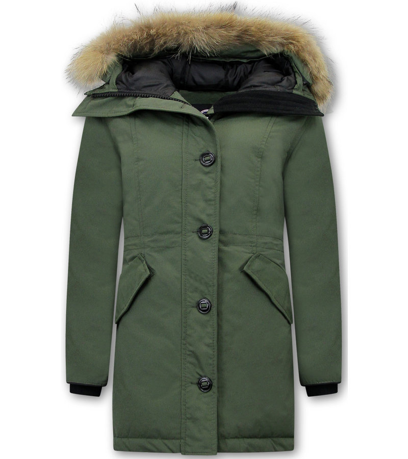 Matogla Women's Parka Winter Coats with Fur - 7602 - Green