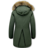 Matogla Women's Parka Winter Coats with Fur - 7602 - Green