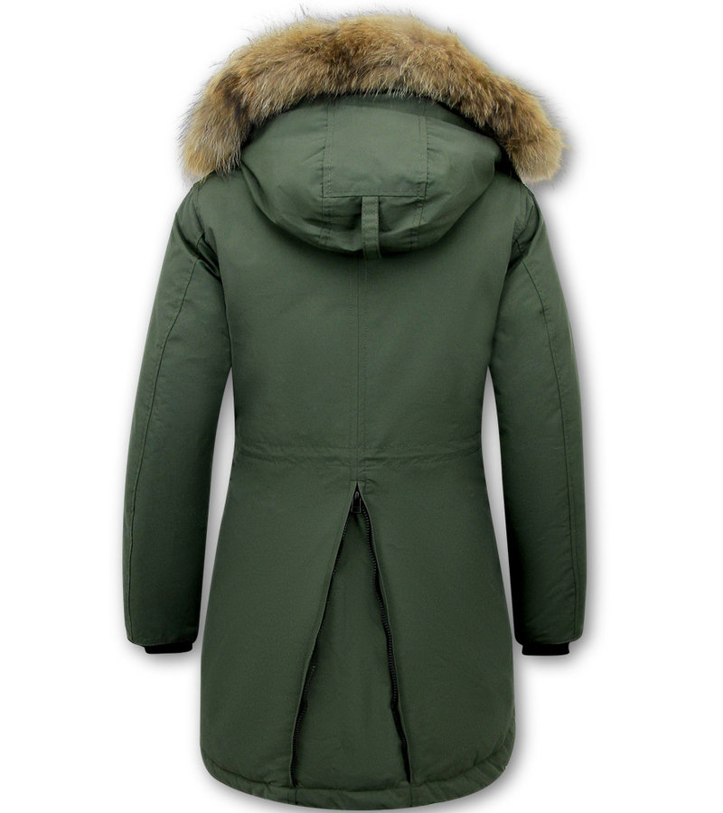 Matogla Women's Parka Winter Coats with Fur - 7602 - Green