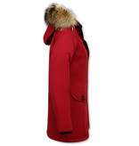 Matogla Ladies Hooded Winter Coats with Fur - 8201 - Red