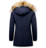 Matogla Ladies Hooded Winter Coats with Fur - 8201 - Blue