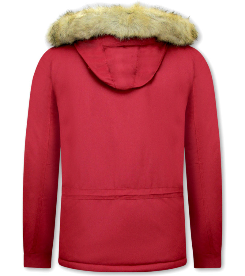 Beluomo Anorak Short Fur Winter Jackets Mens - 8591 - Red