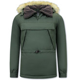 Beluomo Anorak Short Fur Winter Jackets Mens - 8591 - Green