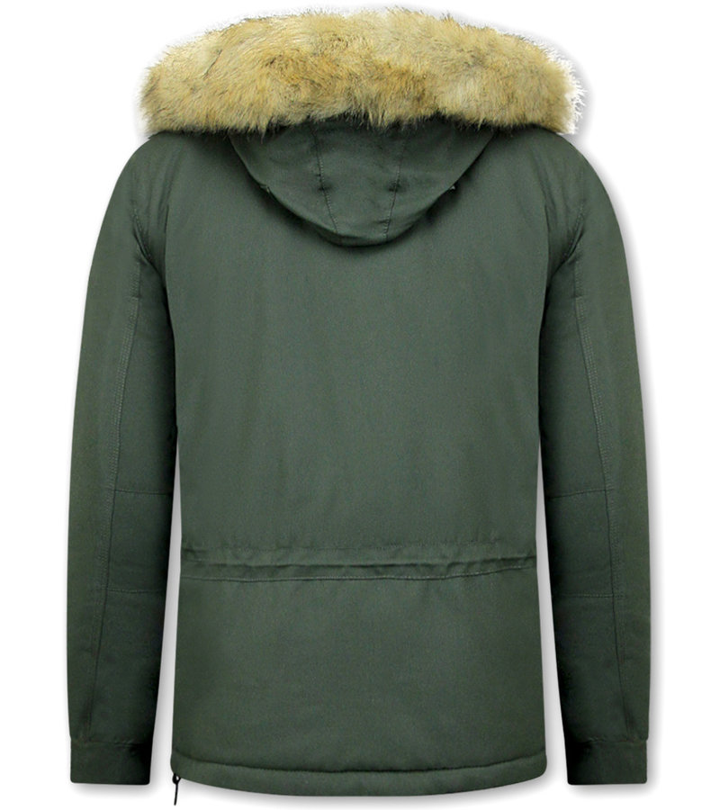 Beluomo Anorak Short Fur Winter Jackets Mens - 8591 - Green