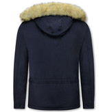 Beluomo Anorak Short Fur Winter Jackets Mens - 8591 - Navy