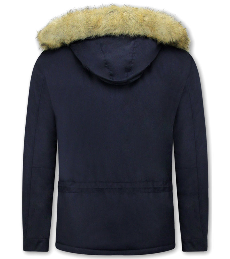 Beluomo Anorak Short Fur Winter Jackets Mens - 8591 - Navy