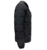 Enos Short Mens Winter Jackets Slim Fit - PI-8026 - Black
