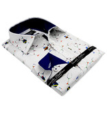 GB Vine Glass Print Mens Shirts Slim Fit - 3105 - White