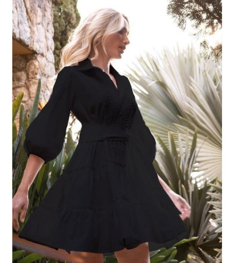 Msn-Collection Luxury Plain Dress - 2240 - Black