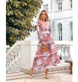 New-Imperial Royal Luxury Print Dress - 1868 - Pink